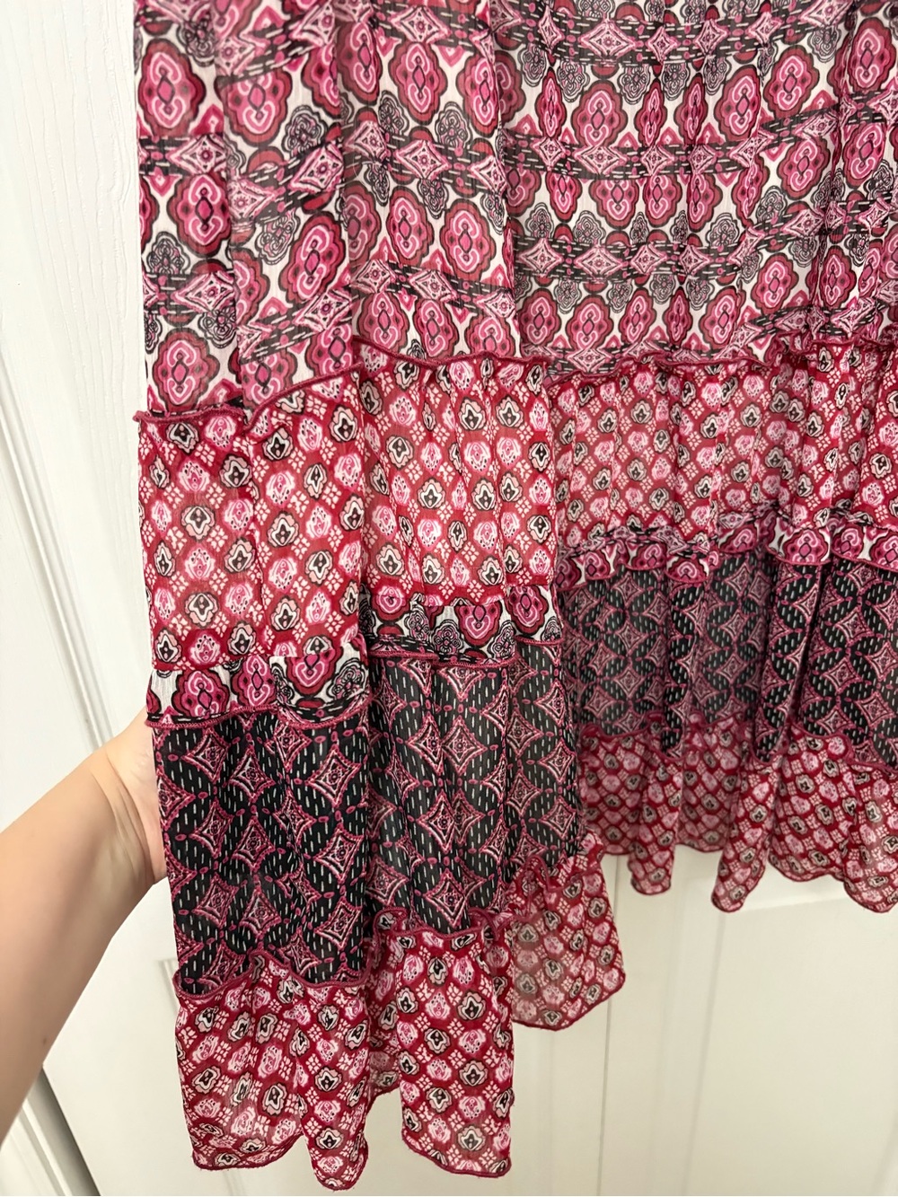 Notations Boho Tiered Maxi Skirt – Size L - Picture 3 of 6